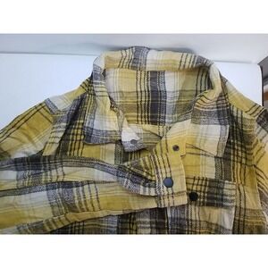 Shein‎ Womens Long Sleeve Snap Button Plaid Polyester Shirt Small